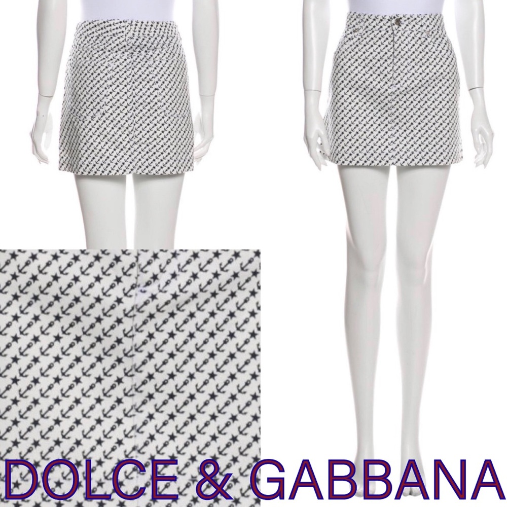 🚫SOLD🚫 D&G Blue & White Denim Mini Skirt NWOT IT 42